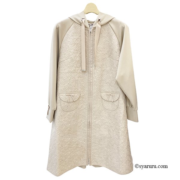 画像3: 【新作 SuperBeauty 2025秋冬 クーポン＆POINT可】ダンボールニット切替キルティング生地ロングパーカー (3)