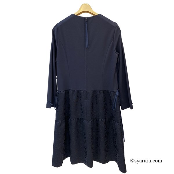 画像5: 【新作 SuperBeauty 2025秋冬 クーポン＆POINT可】ジャガード織×ダンボールニット素材切替ワンピース (5)