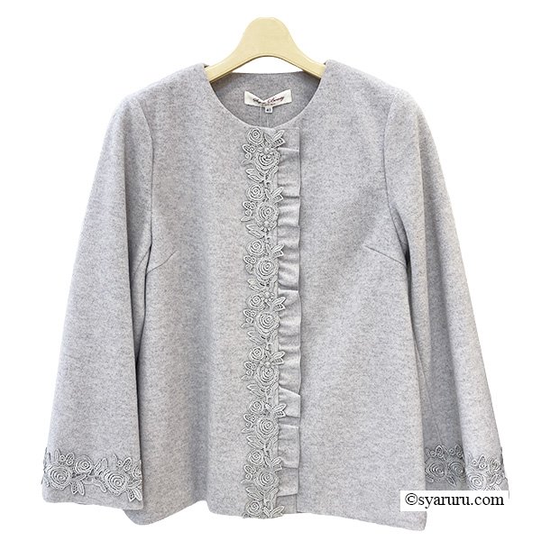 画像3: 【新作 SuperBeauty 2025秋冬 クーポン＆POINT可】前立てレース×フリルデザインジャケット (3)