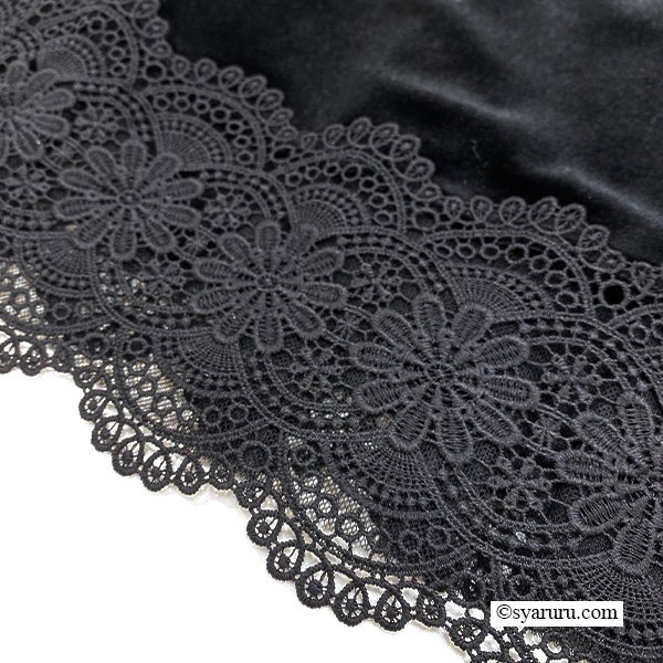 画像9: 【新作 SuperBeauty 2025秋冬 クーポン＆POINT可】裾レース使いベロア×タフタ素材スカート (9)