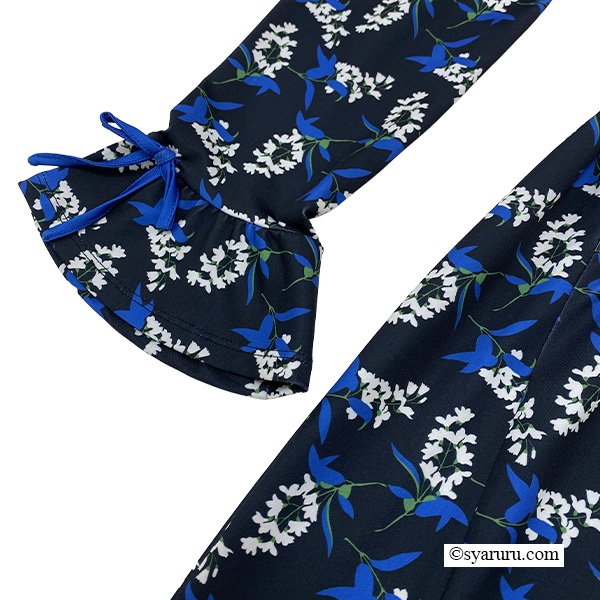 画像6: 【SuperBeauty 2025秋冬 クーポン＆POINT可】ブルー系花柄プリントワンピース (6)