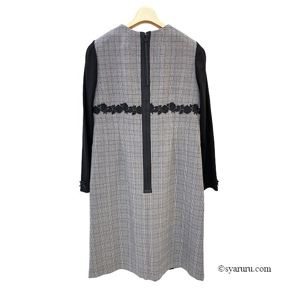 画像4: 【新作 SuperBeauty 2025秋冬 クーポン＆POINT可】チェック柄×レースモチーフ使いワンピース (4)