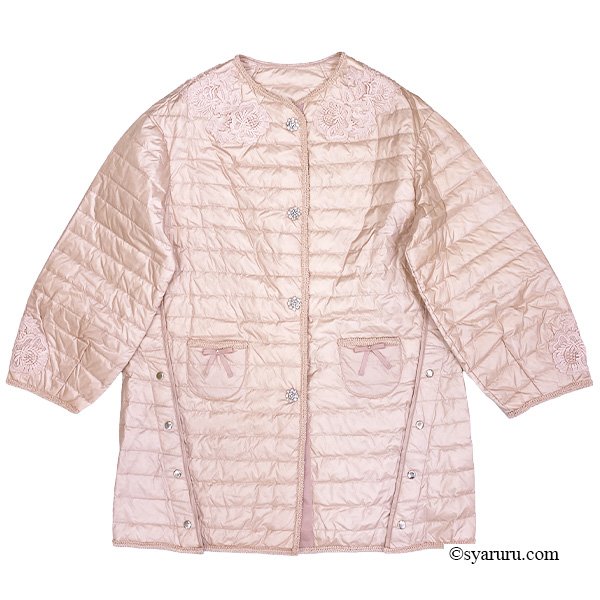 画像2: 【新作 SuperBeauty 2025秋冬 クーポン＆POINT可】レースデザインライトダウンジャケット (2)