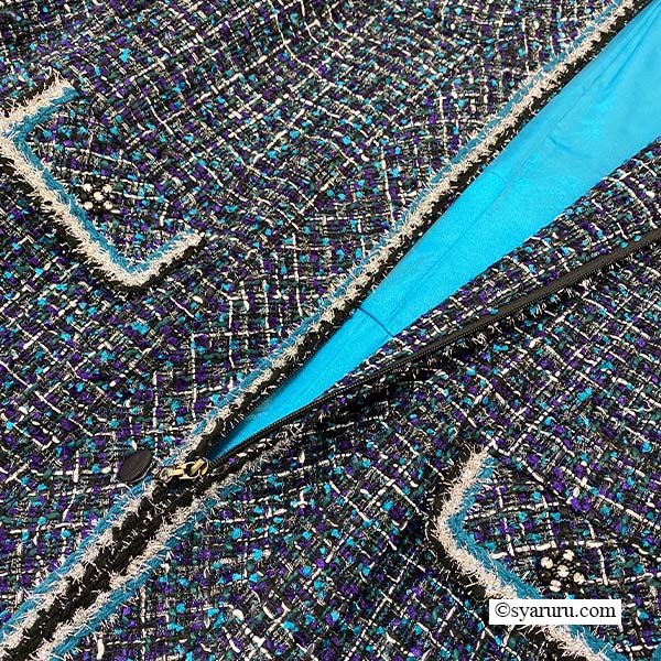 画像16: 【新作 SuperBeauty 2025秋冬 クーポン＆POINT可】ツイード生地ノーカラーロングジャケット (16)