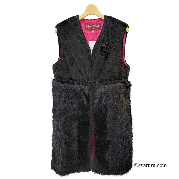 画像3: 【新作 SuperBeauty 2025秋冬 クーポン＆POINT可】起毛素材切替ロングジレ (3)