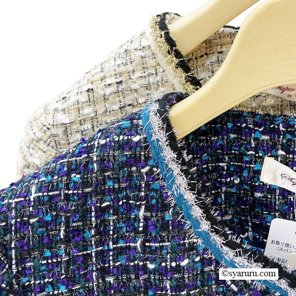 画像7: 【新作 SuperBeauty 2025秋冬 クーポン＆POINT可】ツイード生地ノーカラーロングジャケット (7)