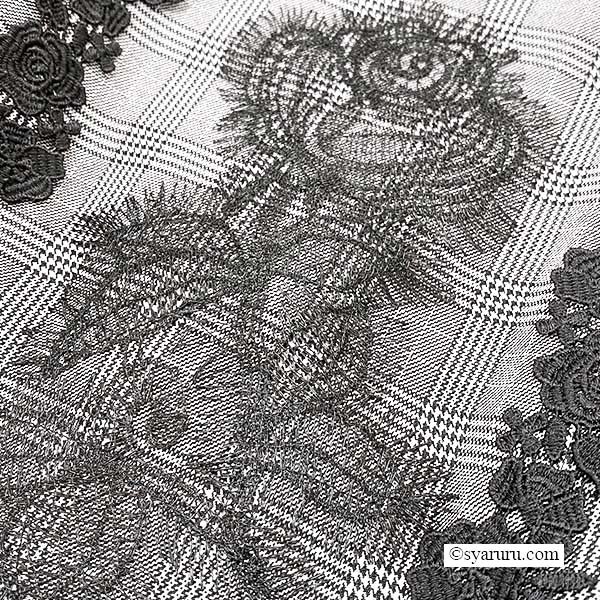 画像5: 【新作 SuperBeauty 2025秋冬 クーポン＆POINT可】チェック柄×レースモチーフ使いワンピース (5)