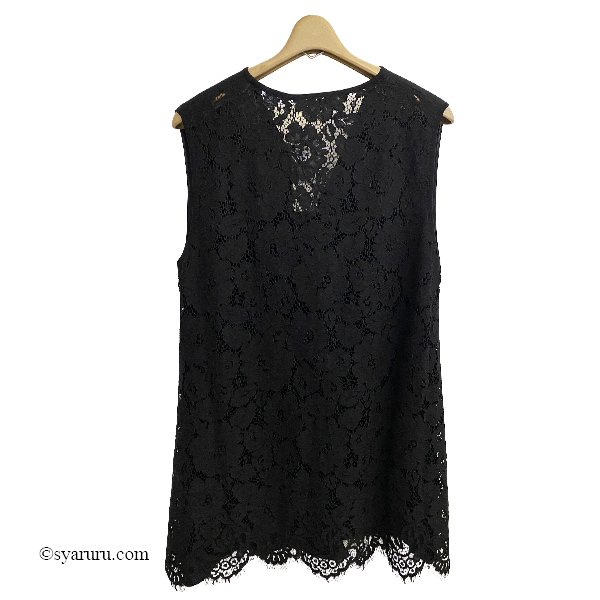 画像3: 【SuperBeauty  】後身頃レース切替ニットジレ (3)