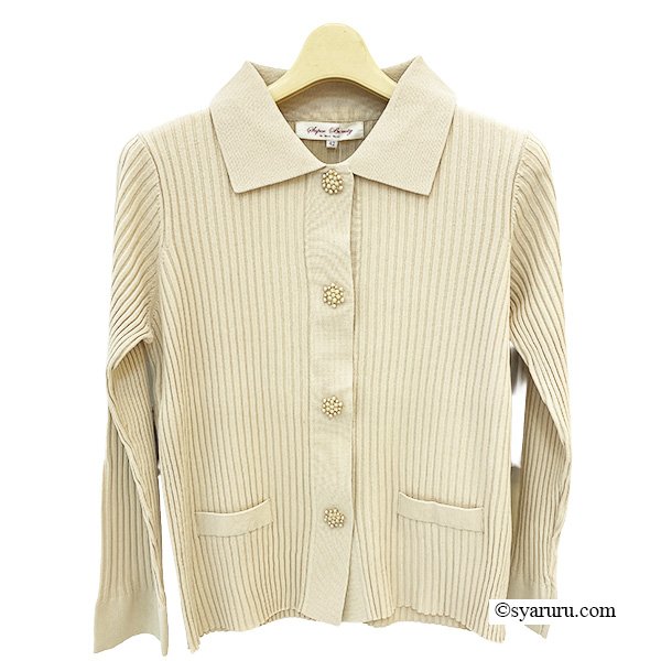 画像6: 【SuperBeauty 2025秋冬 クーポン＆POINT可】襟付きリブ編みニットガーディガン (6)