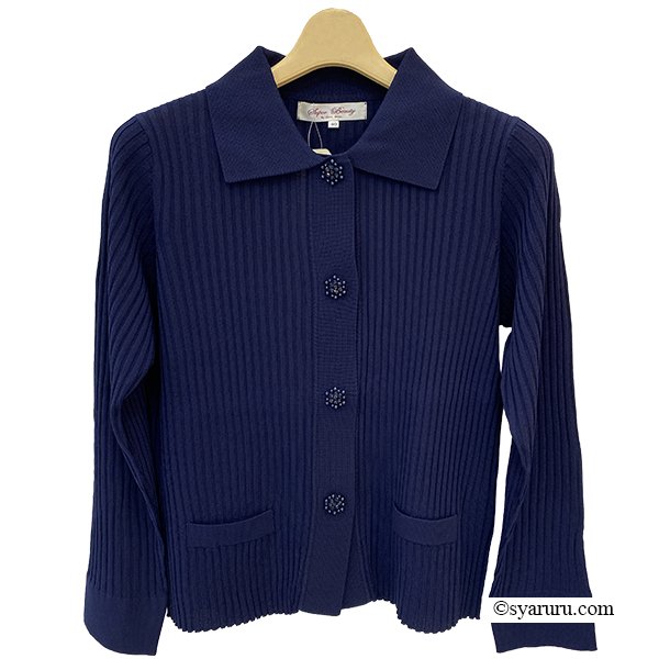 画像4: 【SuperBeauty 2025秋冬 クーポン＆POINT可】襟付きリブ編みニットガーディガン (4)