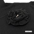 画像13: 【新作 SuperBeauty 2025秋冬 クーポン＆POINT可】コサージュ付き衿・袖先透かしフリルデザインネックセーター (13)