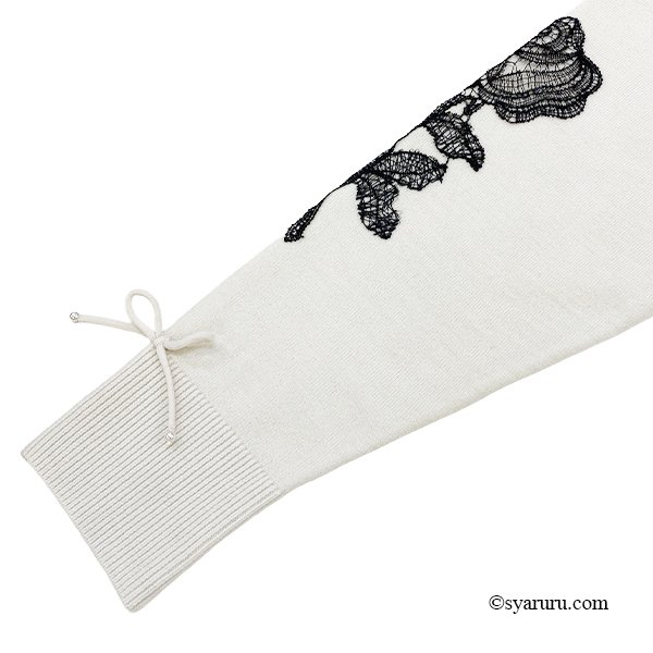 画像7: 【新作 SuperBeauty 2025秋冬 クーポン＆POINT可】花レース使い配色セーター (7)