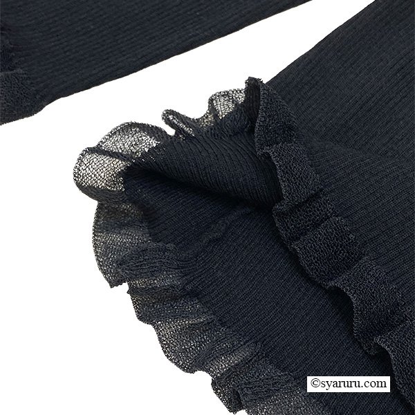 画像15: 【新作 SuperBeauty 2025秋冬 クーポン＆POINT可】コサージュ付き衿・袖先透かしフリルデザインネックセーター (15)