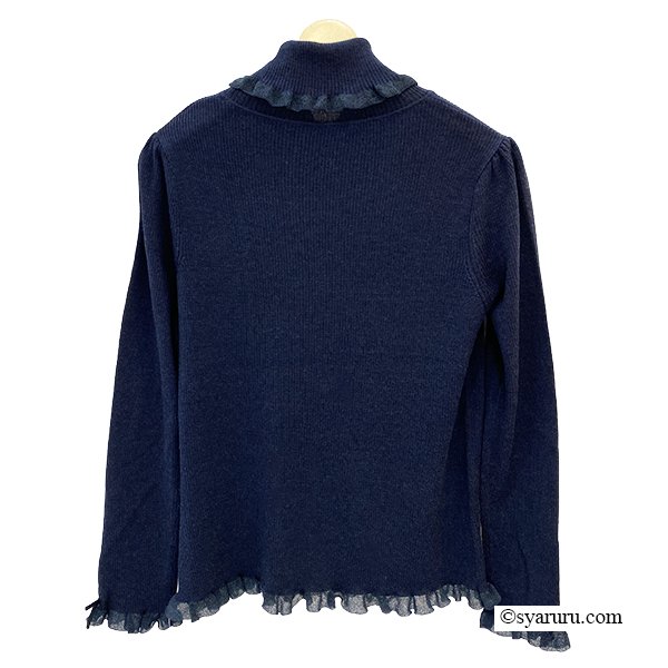 画像10: 【新作 SuperBeauty 2025秋冬 クーポン＆POINT可】コサージュ付き衿・袖先透かしフリルデザインネックセーター (10)