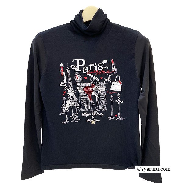 画像4: 【SuperBeauty 2025秋冬 クーポン＆POINT可】Paris刺しゅう入りハイネックセーター (4)