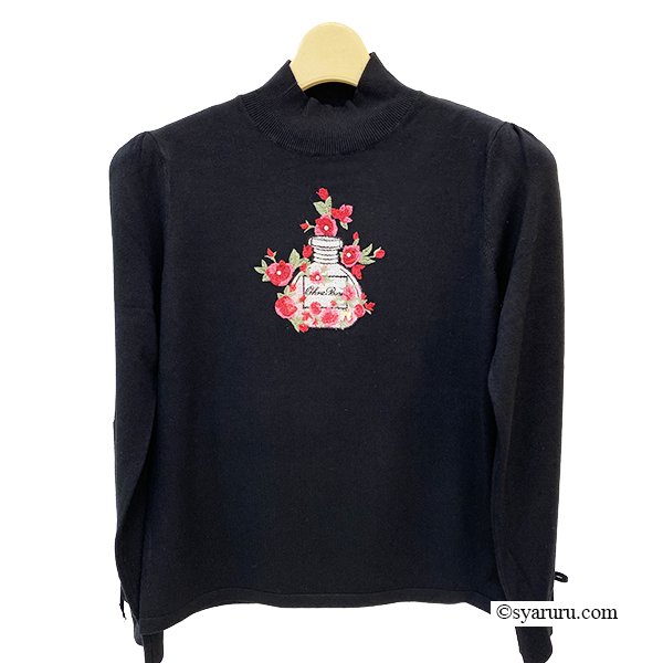 画像4: 【SuperBeauty 2025秋冬 クーポン＆POINT可】香水瓶刺繍ハイネックセーター (4)