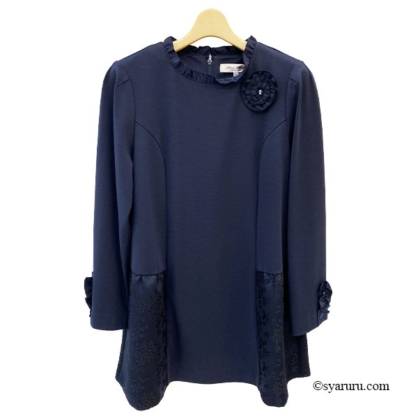 画像2: 【SuperBeauty 2025秋冬 クーポン＆POINT可】ジャガード織切替ポンチ素材チュニックカットソー (2)