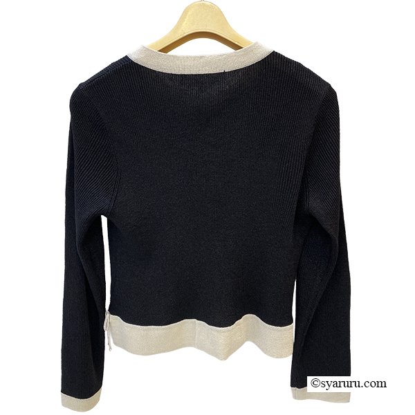 画像6: 【新作 SuperBeauty 2025秋冬 クーポン＆POINT可】ラメ入り配色デザイン花モチーフ付ニットアンサンブル (6)