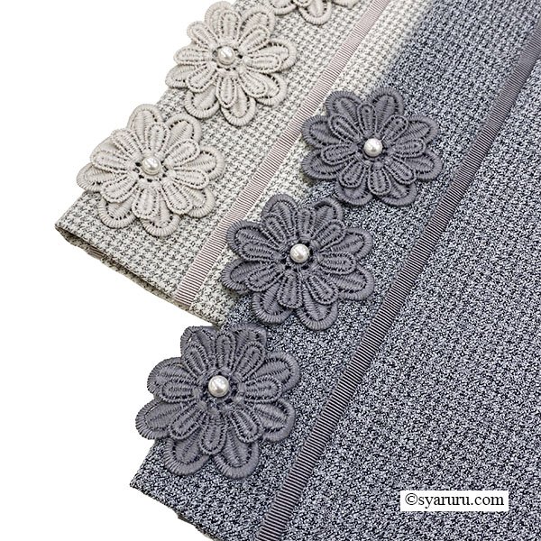 画像7: 【新作 SuperBeauty 2025秋冬 クーポン＆POINT可】サイドレースモチーフ使いワイド系格子柄パンツ (7)