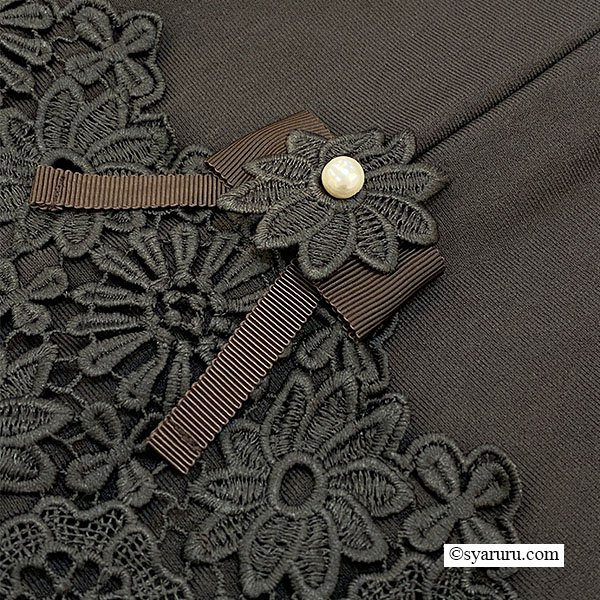 画像9: 【新作 SuperBeauty 2025秋冬 クーポン＆POINT可】裾レース×リボン使い裏起毛パンツ (9)