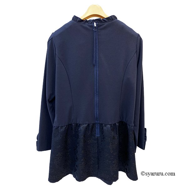 画像3: 【SuperBeauty 2025秋冬 クーポン＆POINT可】ジャガード織切替ポンチ素材チュニックカットソー (3)