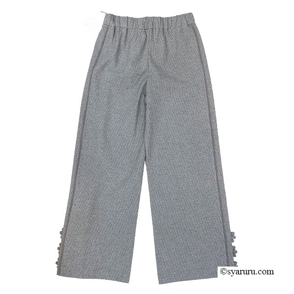 画像3: 【新作 SuperBeauty 2025秋冬 クーポン＆POINT可】サイドレースモチーフ使いワイド系格子柄パンツ (3)