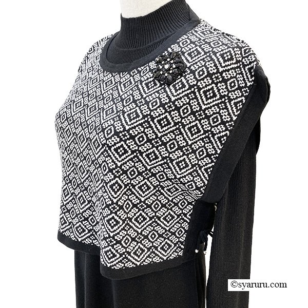 画像9: 【新作 SuperBeauty 2025秋冬 クーポン＆POINT可】ジャガード編みニットベスト×ニットOPアンサンブルワンピース (9)