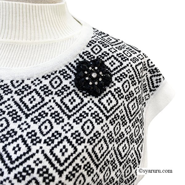 画像4: 【新作 SuperBeauty 2025秋冬 クーポン＆POINT可】ジャガード編みニットベスト×ニットOPアンサンブルワンピース (4)