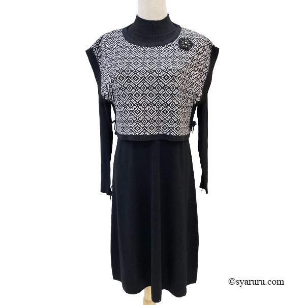 画像6: 【新作 SuperBeauty 2025秋冬 クーポン＆POINT可】ジャガード編みニットベスト×ニットOPアンサンブルワンピース (6)