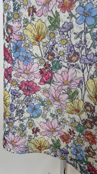 画像10: 【SuperBeauty  】多色小花プリントレース素材半袖ワンピース (10)