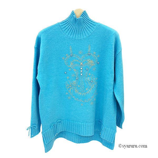 画像2: 【新作 SuperBeauty 2025秋冬 クーポン＆POINT可】胸元刺繍入りハイネックセーター (2)