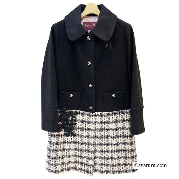 画像2: 【《30%OFF！》SuperBeauty 2025秋冬】ツイードチェック切替コート (2)