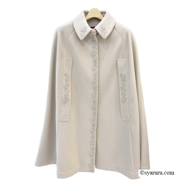 画像4: 【新作 SuperBeauty 2025秋冬 クーポン＆POINT可】襟付きレース使いマント (4)