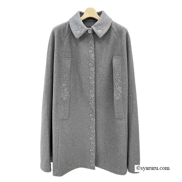 画像2: 【新作 SuperBeauty 2025秋冬 クーポン＆POINT可】襟付きレース使いマント (2)