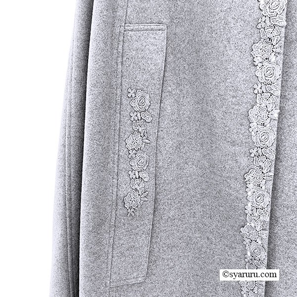 画像7: 【新作 SuperBeauty 2025秋冬 クーポン＆POINT可】襟付きレース使いマント (7)