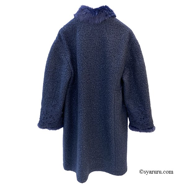 画像8: 【新作 SuperBeauty 2025秋冬 クーポン＆POINT可】ファー使い花モチーフ付コート (8)