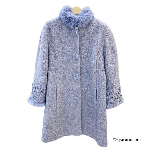 画像5: 【新作 SuperBeauty 2025秋冬 クーポン＆POINT可】ファー使い花モチーフ付コート (5)