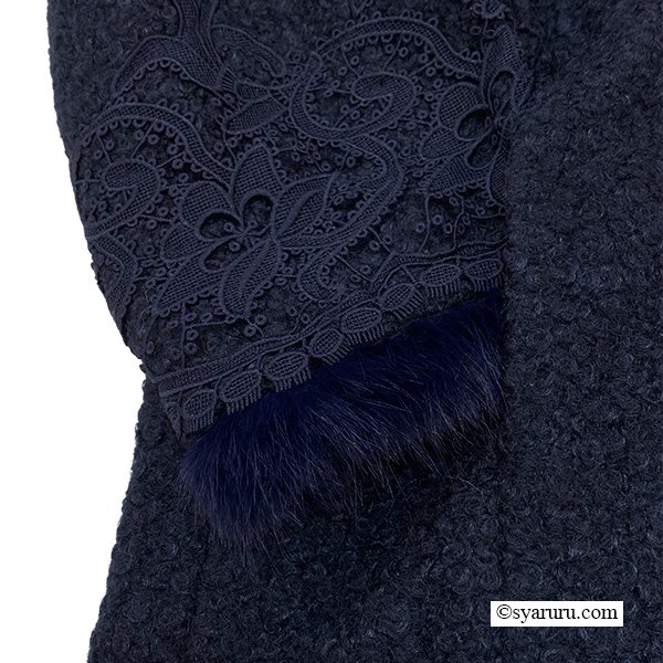 画像12: 【新作 SuperBeauty 2025秋冬 クーポン＆POINT可】ファー使い花モチーフ付コート (12)