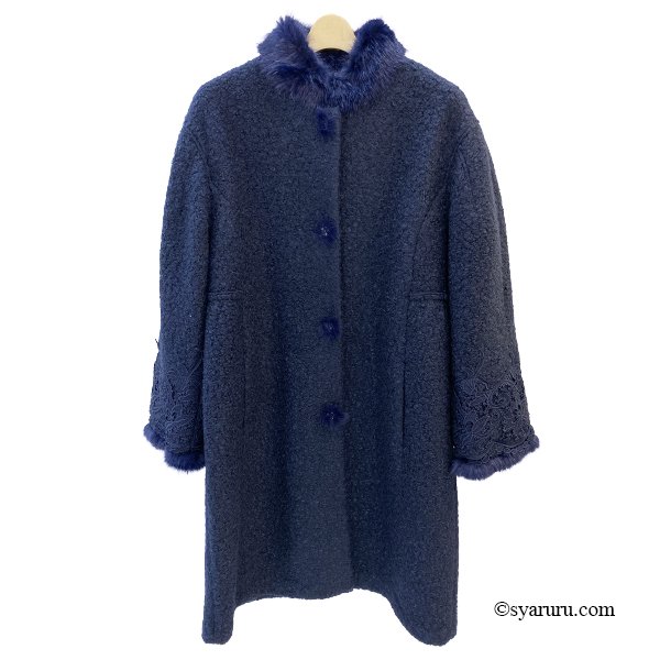 画像7: 【新作 SuperBeauty 2025秋冬 クーポン＆POINT可】ファー使い花モチーフ付コート (7)