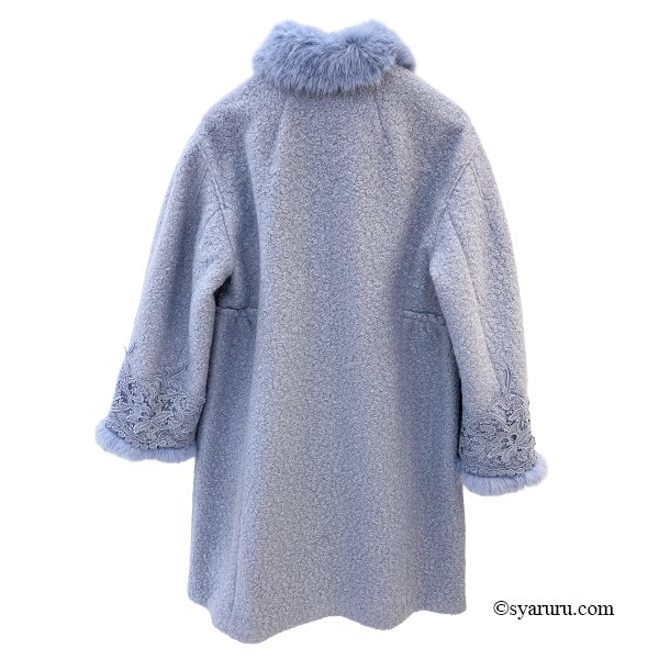 画像6: 【新作 SuperBeauty 2025秋冬 クーポン＆POINT可】ファー使い花モチーフ付コート (6)