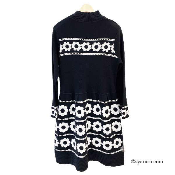 画像5: 【新作 SuperBeauty 2025秋冬 クーポン＆POINT可】花柄ジャガード編みニットワンピース (5)