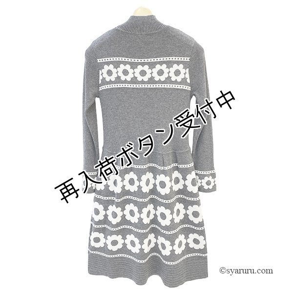画像3: 【 OUTLET SALE 《半額以下+クーポン＋POINT！》SuperBeauty 】 花柄ジャガード編みニットワンピース (3)