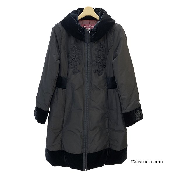 画像3: 【《30%OFF！》SuperBeauty 2025秋冬】レース使いベロア切替ダウンコート (3)