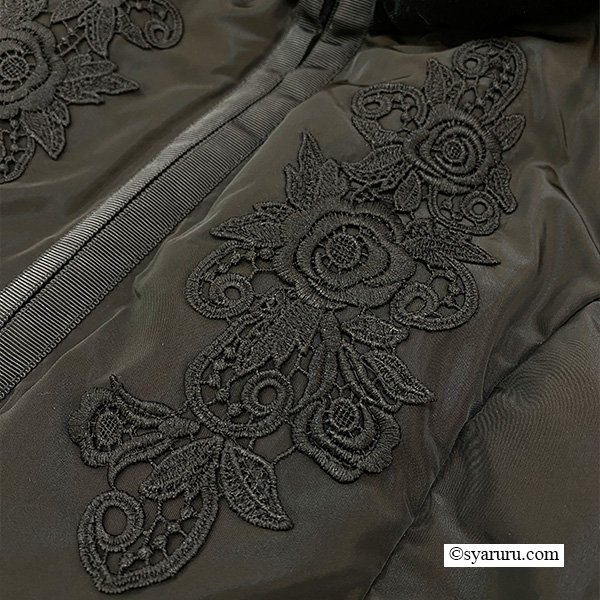 画像12: 【《30%OFF！》SuperBeauty 2025秋冬】レース使いベロア切替ダウンコート (12)