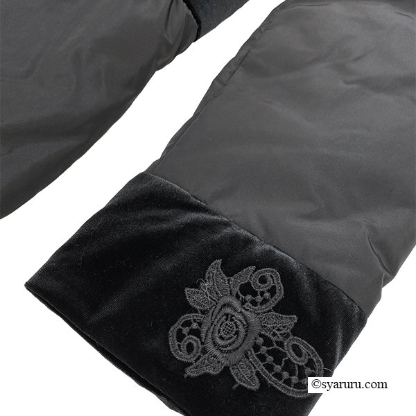 画像10: 【《30%OFF！》SuperBeauty 2025秋冬】レース使いベロア切替ダウンコート (10)