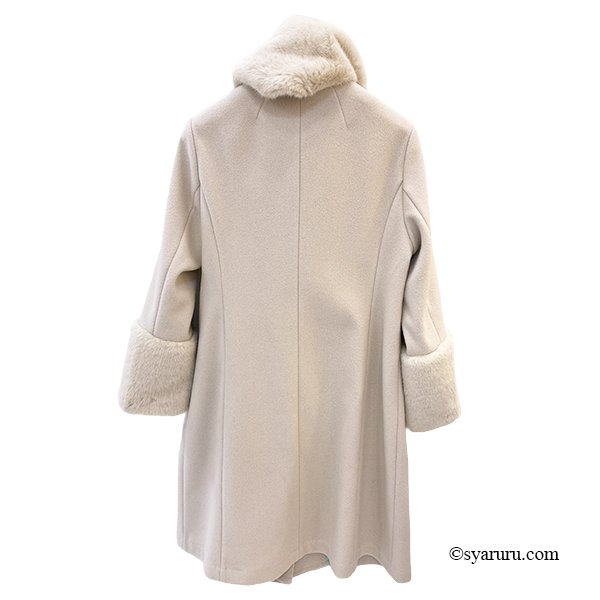 画像4: 【新作 SuperBeauty 2025秋冬 クーポン＆POINT可】ファーストール付きノーカラーコート (4)