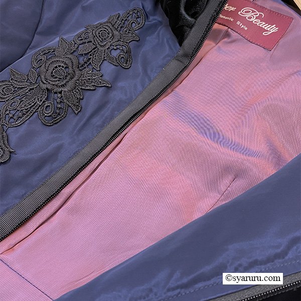 画像17: 【《30%OFF！》SuperBeauty 2025秋冬】レース使いベロア切替ダウンコート (17)