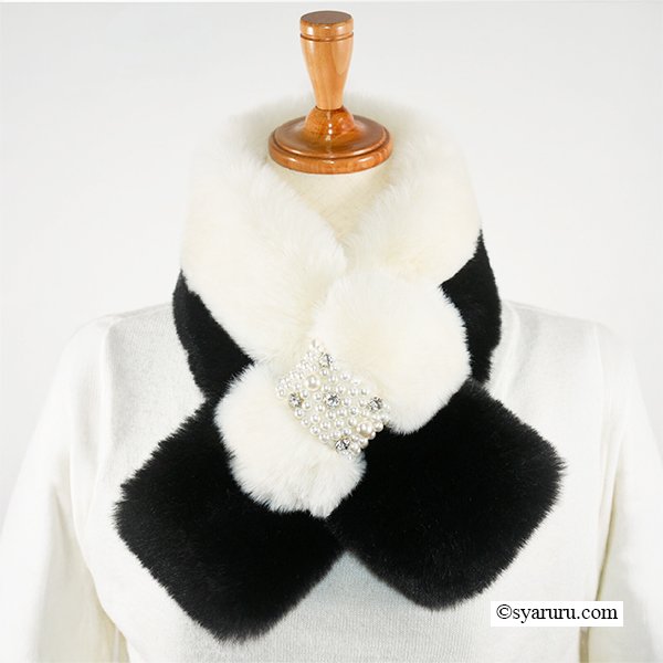 画像2: 【あわせて買うと便利】モノトーンパール プレミアムファー マフラー (2)