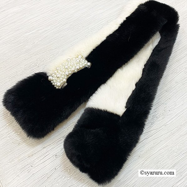 画像3: 【あわせて買うと便利】モノトーンパールエレガンスファーマフラー (3)