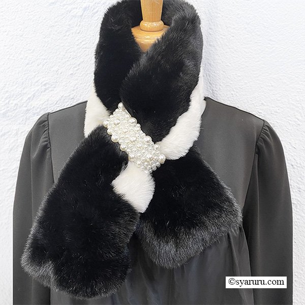 画像4: 【あわせて買うと便利】モノトーンパールエレガンスファーマフラー (4)